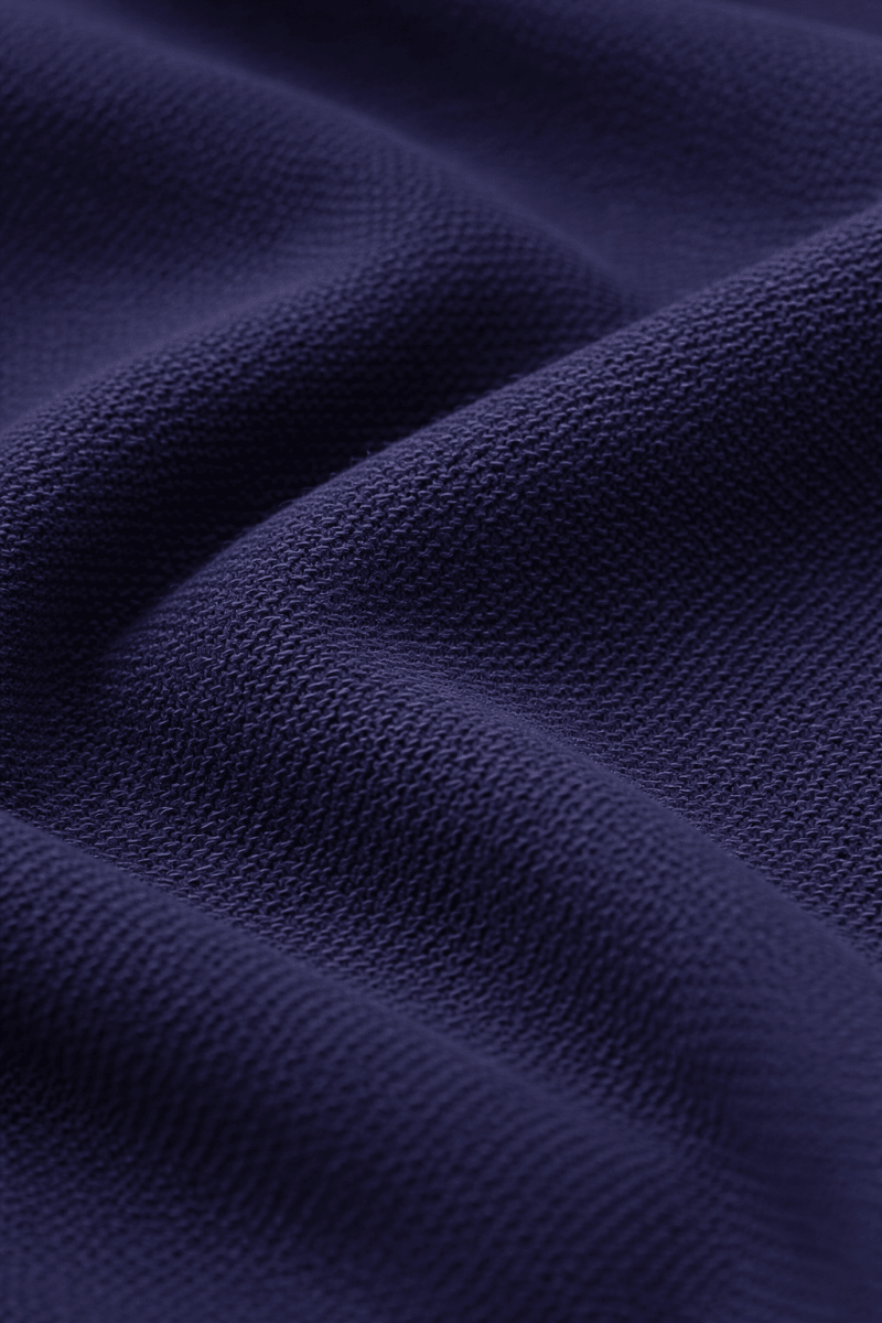 Navy 100% Cotton Piqué Raglan Sleeve Formal Shirt - Shop For Asha