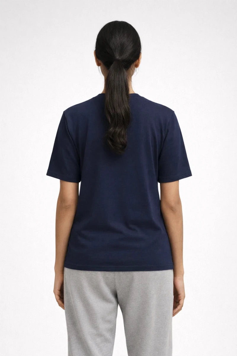 Navy Crew Neck T-Shirt - Shop For Asha