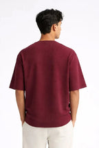Nothing is Impossible with God Graphic Box Fit T-Shirt | Burgundy / Grey - Shop For Asha