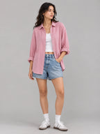 The Everyday Crinkle Shirt: Dusty Rose