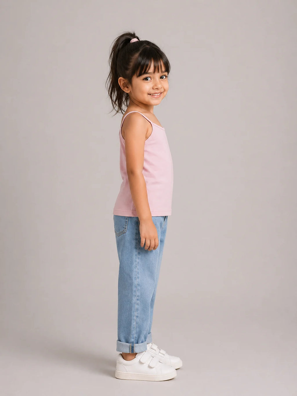 Girls Spaghetti top: Peachy Pink