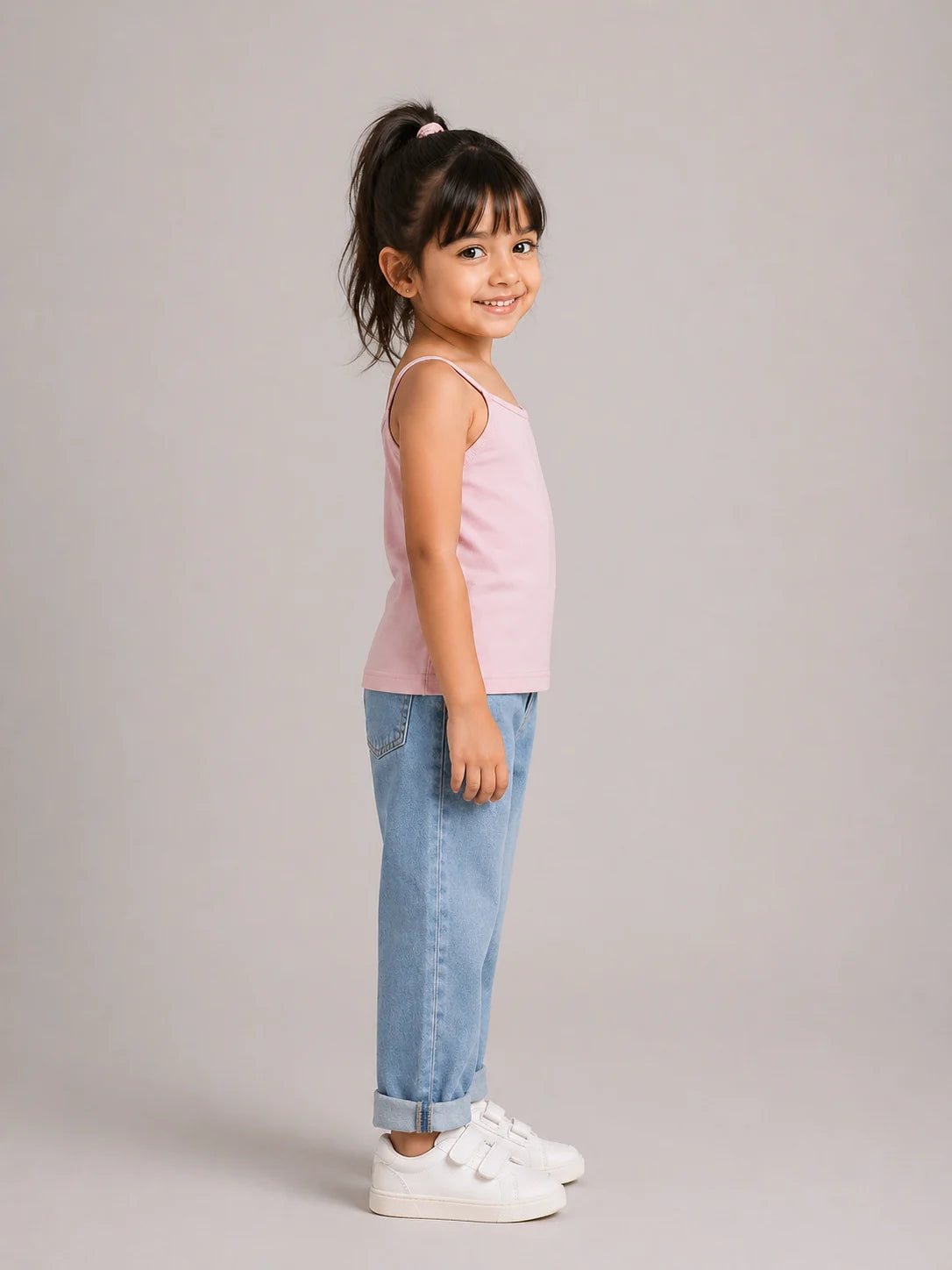 Girls Spaghetti top: Peachy Pink