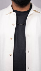Pearl White Resort Collar Shirt - Shop For Asha