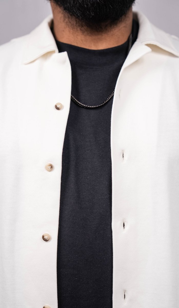 Pearl White Resort Collar Shirt - Shop For Asha