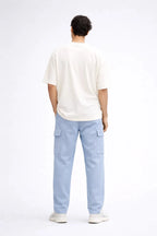 Powder Blue Cargo Track Pants - Shop For Asha