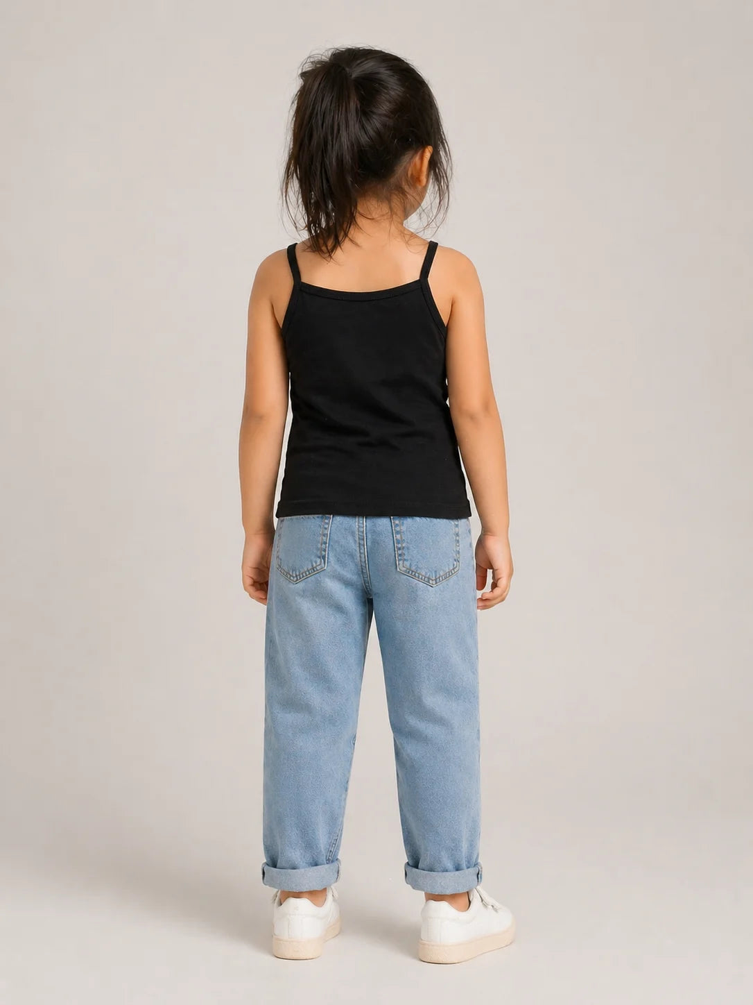 Girls Spaghetti top: Black