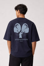 Red Sea Parting Box Fit T-Shirt | Nothing is Impossible with God Collection | Navy and Sage Green - Shop For Asha