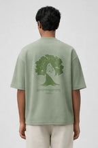 Red Sea Parting Box Fit T-Shirt | Nothing is Impossible with God Collection | Navy and Sage Green - Shop For Asha