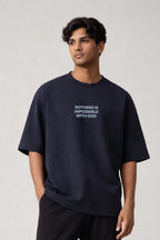 Red Sea Parting Box Fit T-Shirt | Nothing is Impossible with God Collection | Navy and Sage Green - Shop For Asha