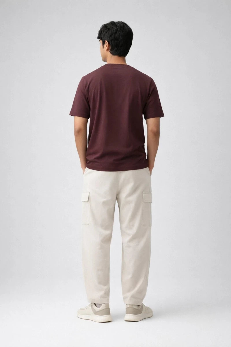 Relaxed Fit T-shirt: Burgundy - Shop For Asha