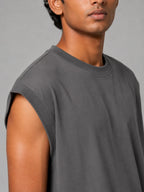 Relaxed Fit Vest: Grey - Shop For Asha