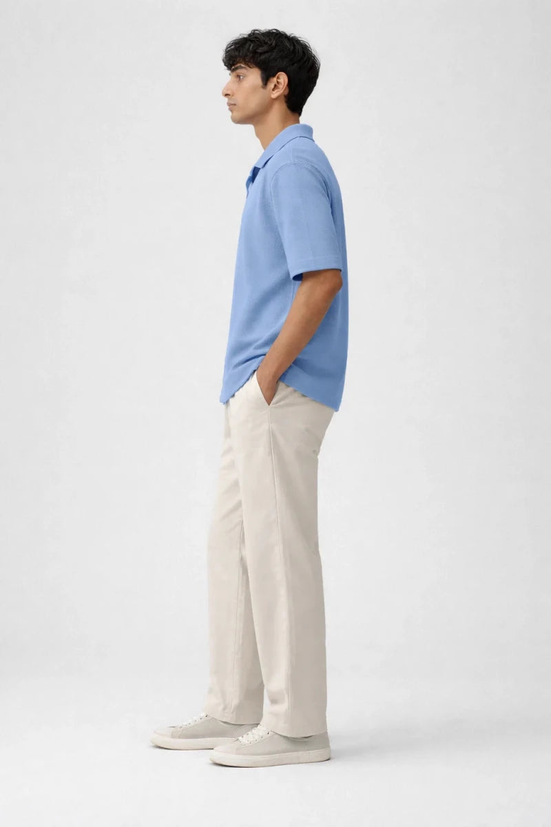 Resort Collar Shirt: Powder Blue - Shop For Asha