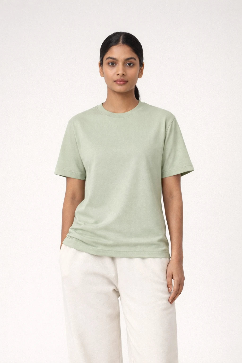 sage green regular fit t-shirt
