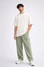 Sage Green Cargo Track Pants - Shop For Asha