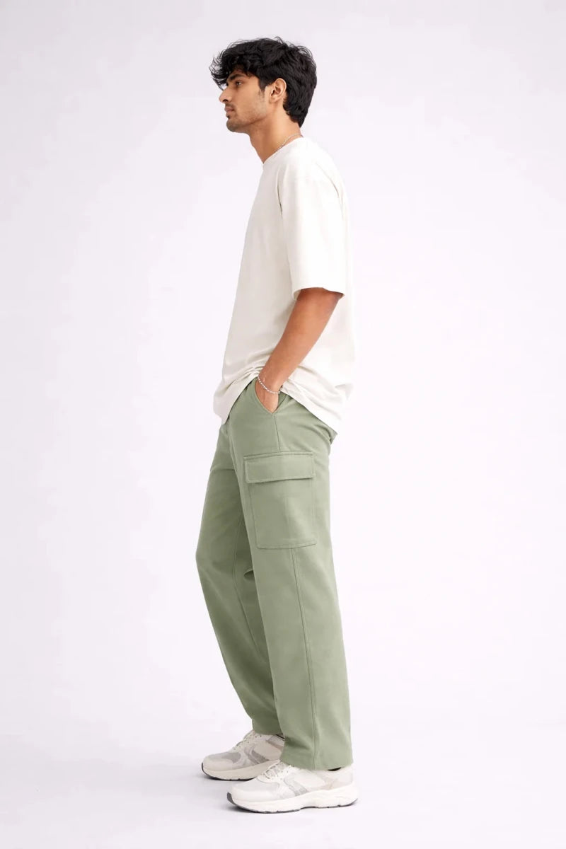 Sage Green Cargo Track Pants - Shop For Asha