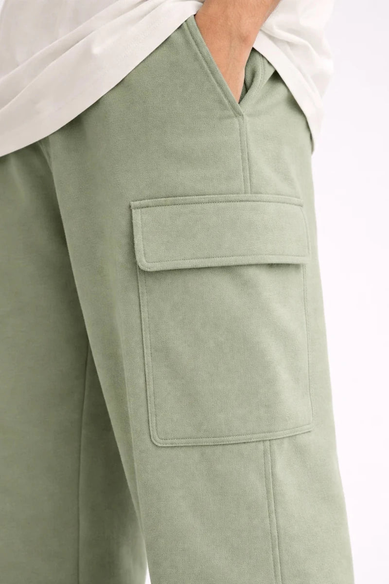 Sage Green Cargo Track Pants - Shop For Asha
