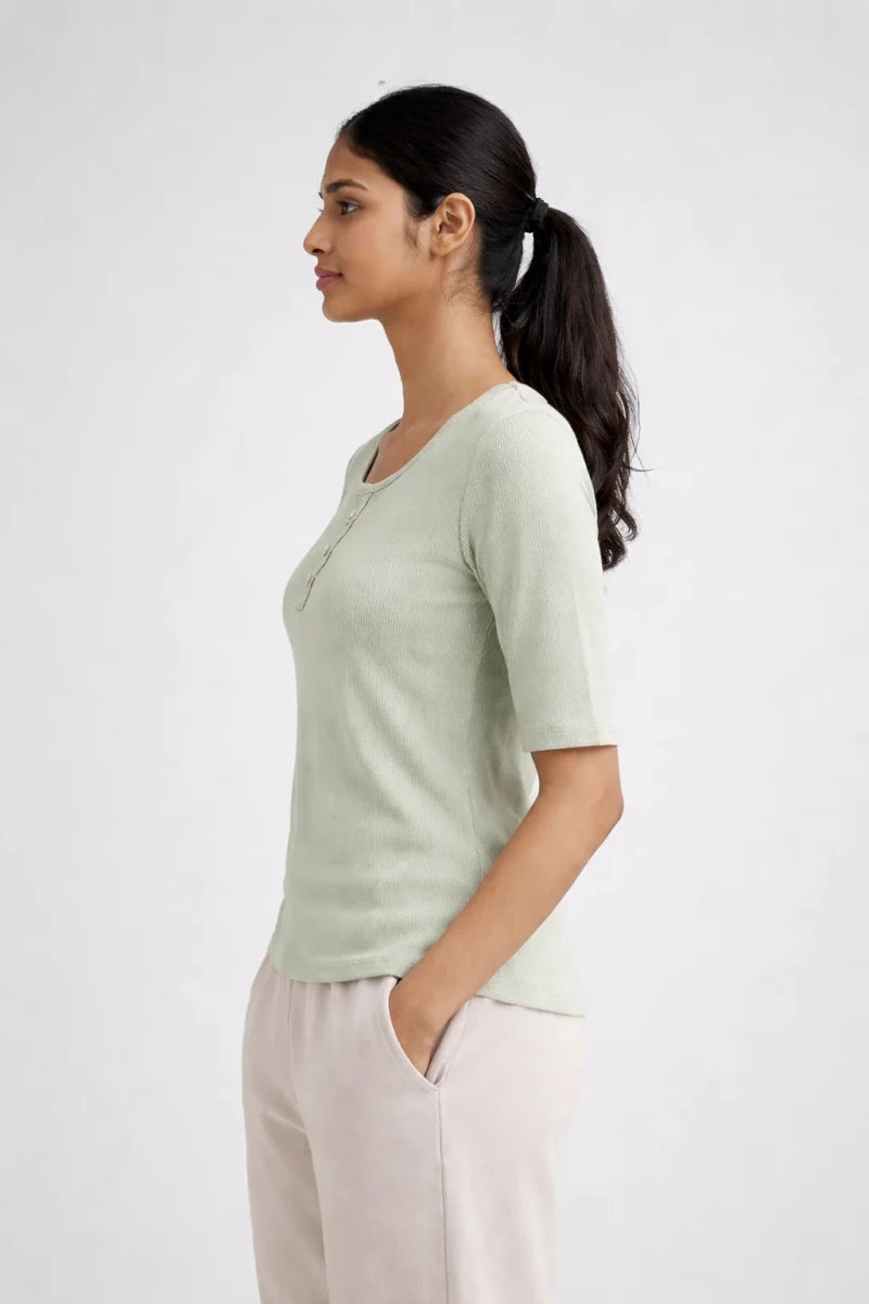 Sage Green Scoop neck top - Shop For Asha