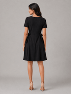 The Everyday A-Line Dress with sleeve: Black - Shop For Asha