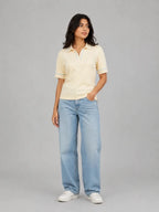 The Everyday Knit Polo: Butter Yellow - Shop For Asha
