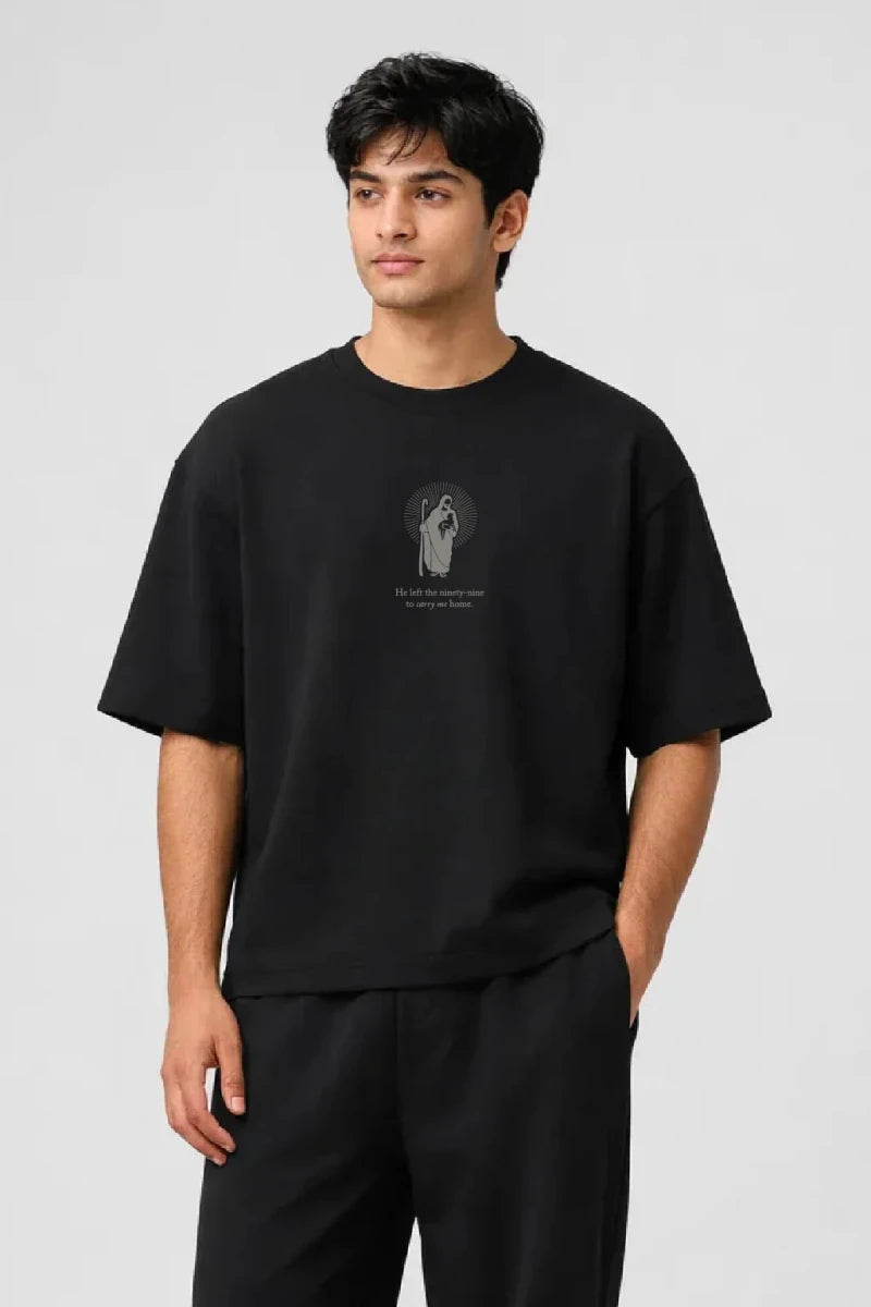 The Good Shepherd Box Fit T-Shirt | Black / White - Shop For Asha
