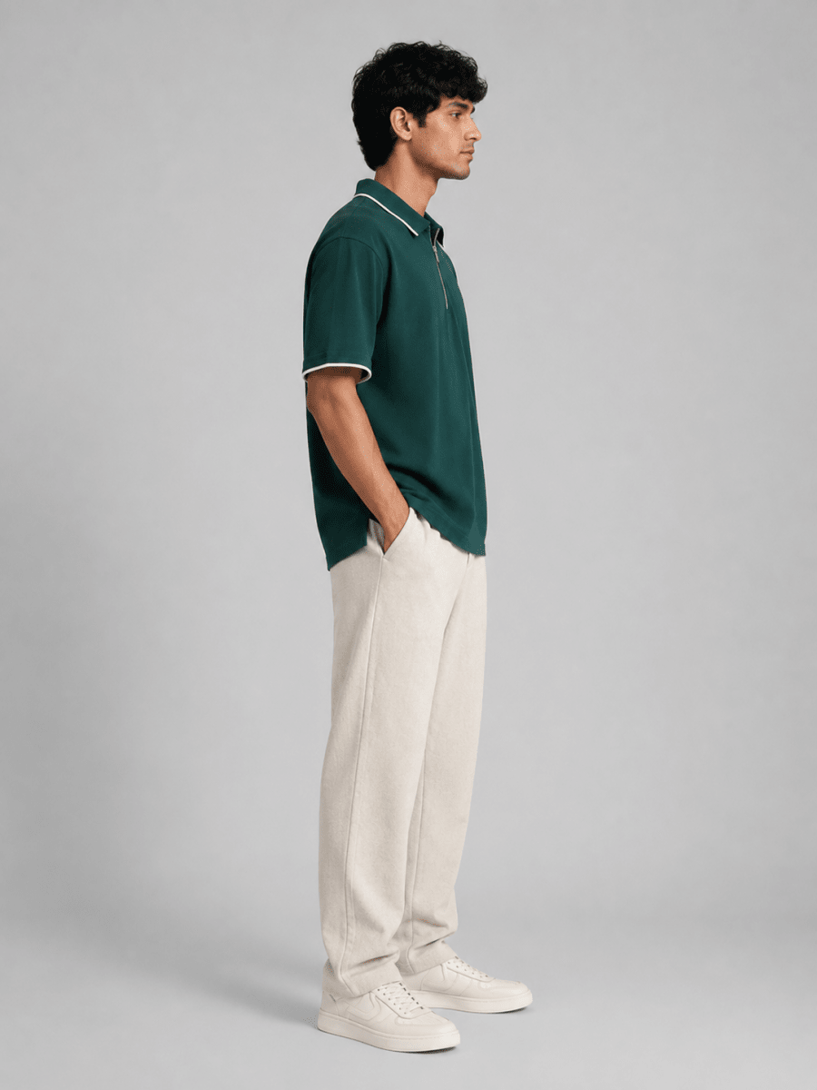 The Refined Zip Polo: Forest Green - Shop For Asha