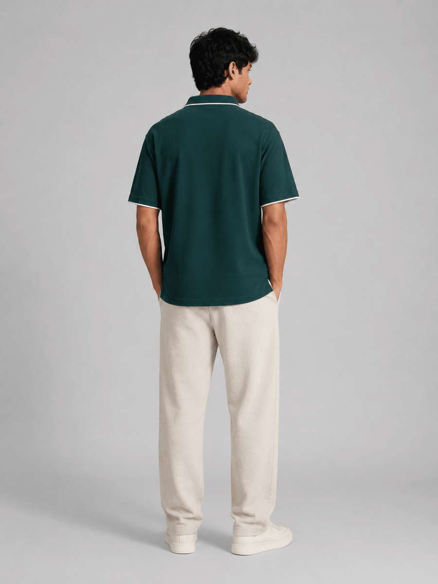 The Refined Zip Polo: Forest Green - Shop For Asha