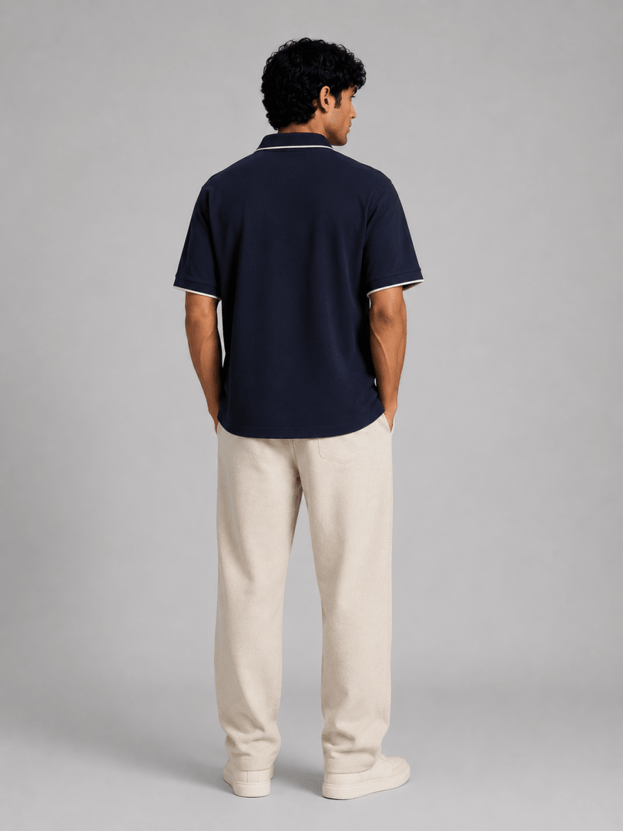The Refined Zip Polo: Navy - Shop For Asha