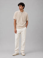 The Refined Zip Polo with pocket: Cream - Shop For Asha