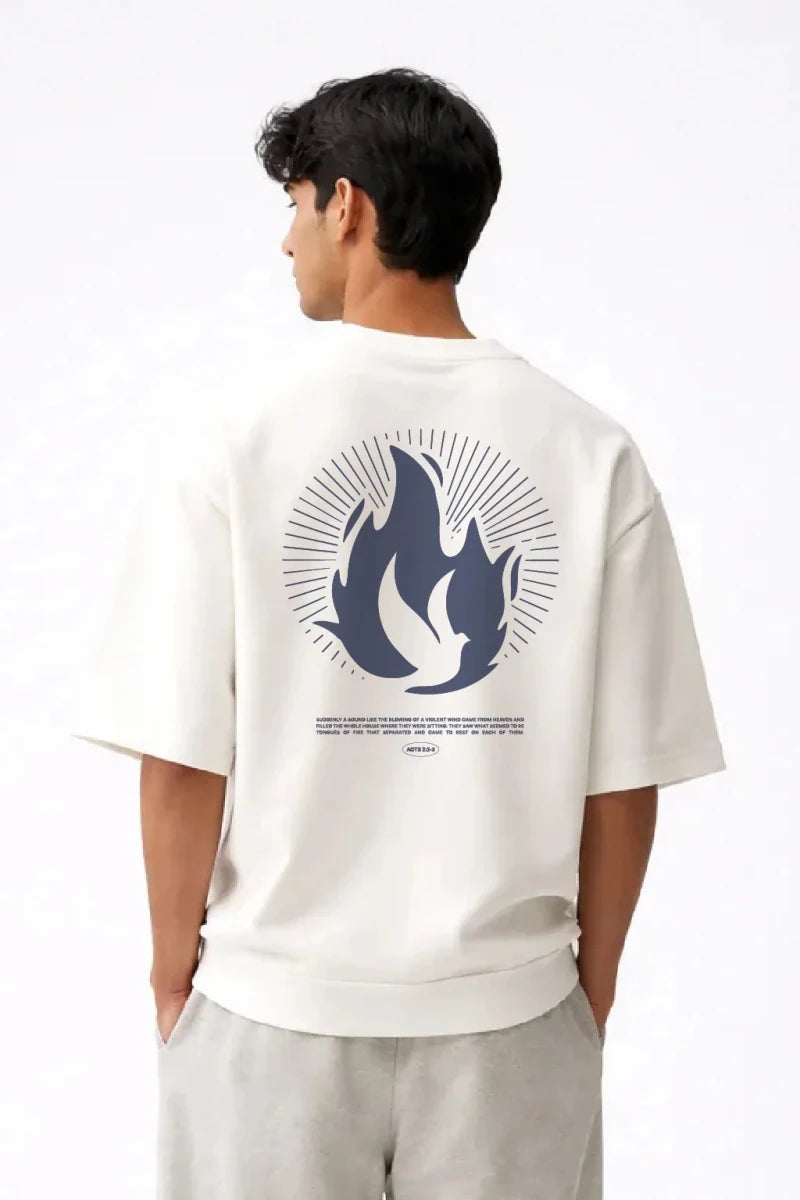Tongues of Fire Box Fit T-Shirt | Nothing is Impossible with God Collection | Black / White - Shop For Asha
