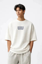 Tongues of Fire Box Fit T-Shirt | Nothing is Impossible with God Collection | Black / White - Shop For Asha