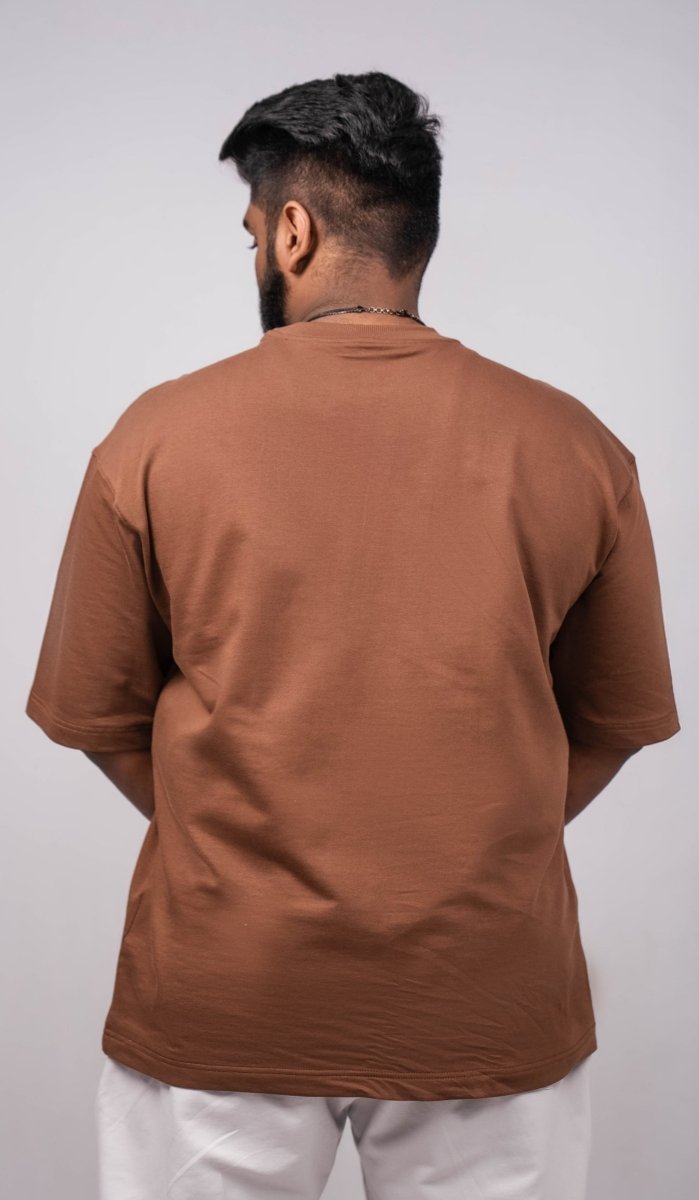 Truffle Brown Crew Neck Regular Fit T-shirt - Shop For Asha