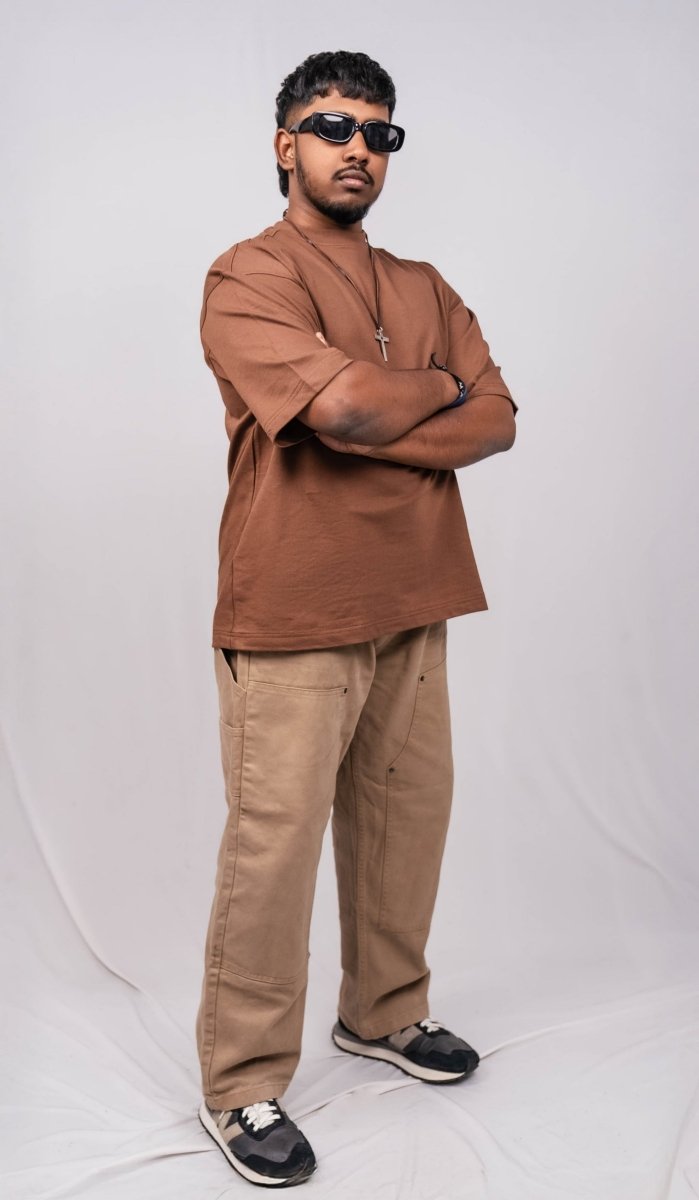 Truffle Brown Over Sized Fit T-Shirt - Shop For Asha