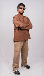 Truffle Brown Over Sized Fit T-Shirt - Shop For Asha