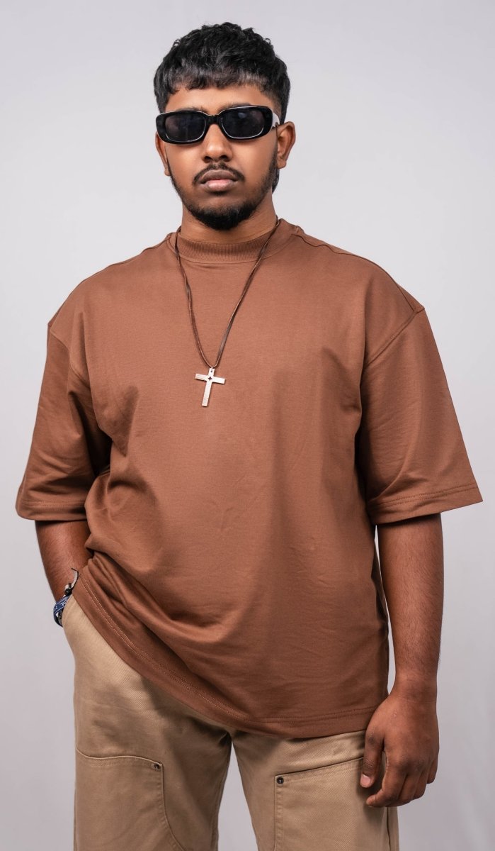 Truffle Brown Over Sized Fit T-Shirt - Shop For Asha
