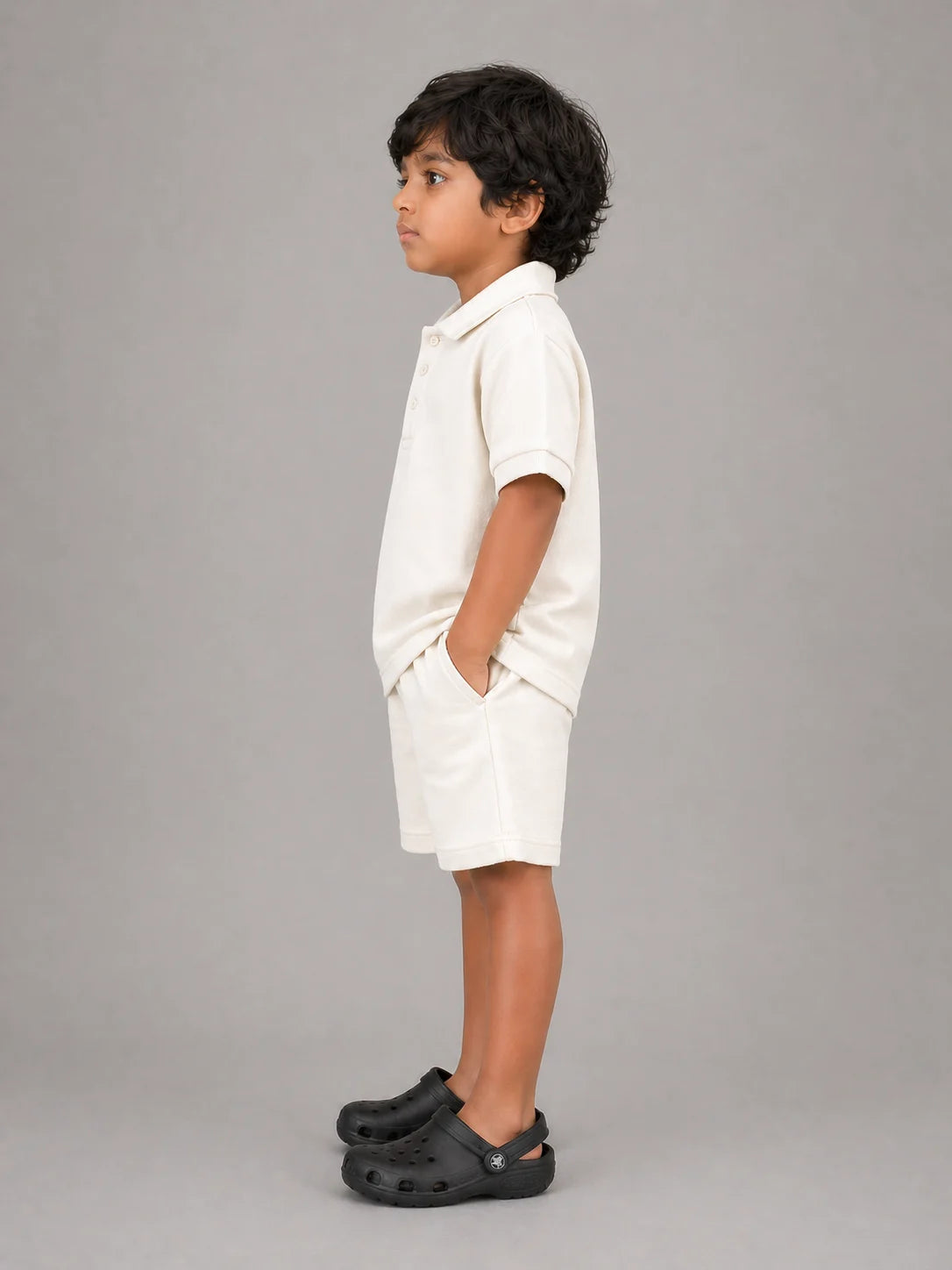 Boys Polo T-shirt: Coconut white