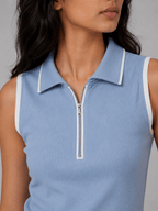 Womens Zipped POLO: Powder Blue - Shop For Asha