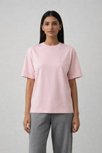 womens pink crew neck t shirt