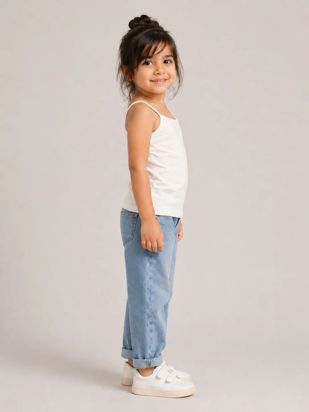 Girls Spaghetti top: White